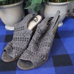 Fergalicious Gray Woven Sandals‎